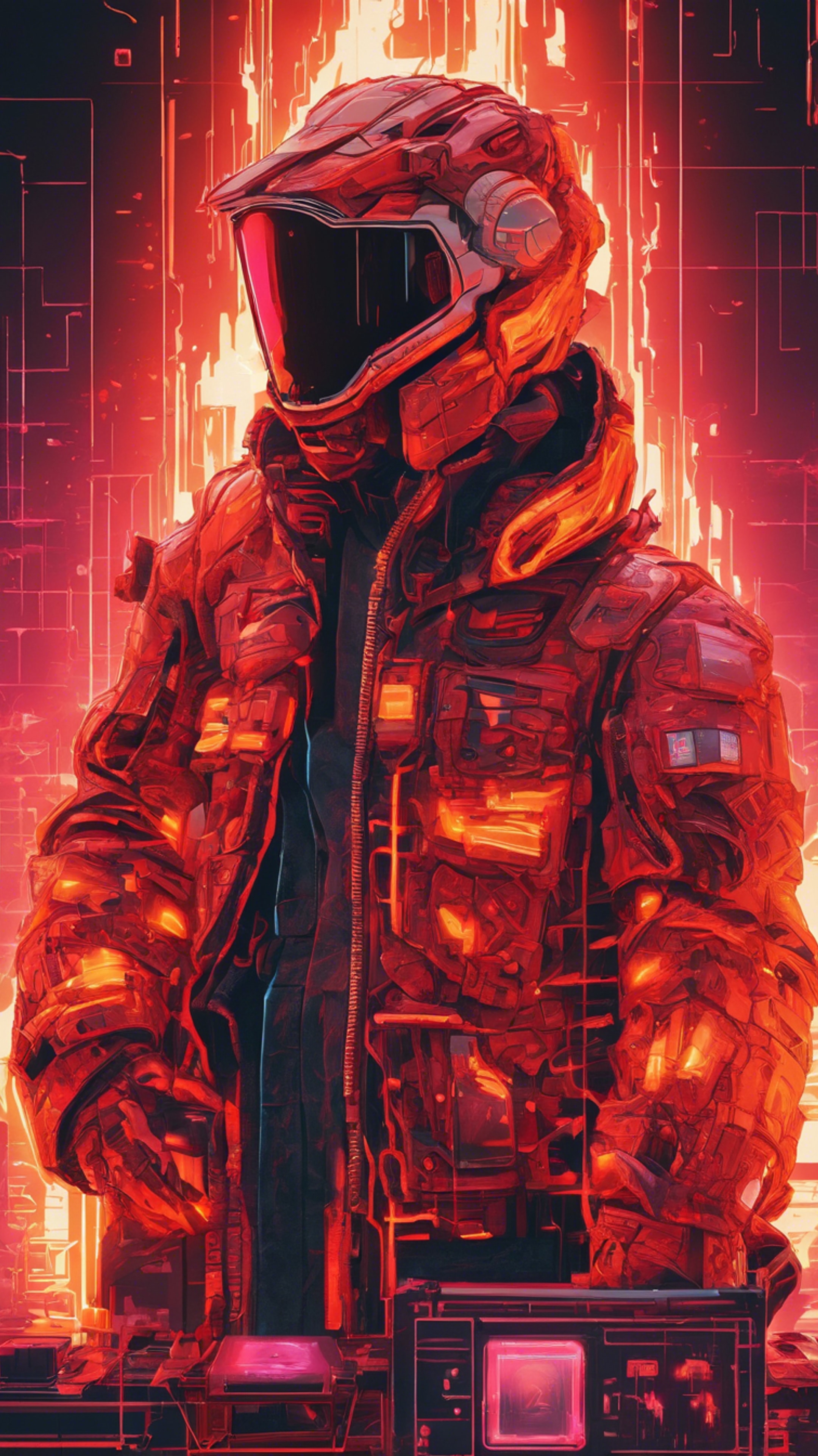 A stunning artwork of red and orange pixelated fire representing the fierce passion of gaming. 牆紙[8d5607d360bb44738828]