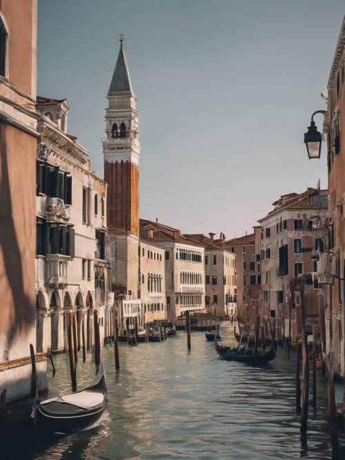 Cakrawala Venesia yang mempesona, menampilkan keharmonisan saluran air dan arsitektur gotik.