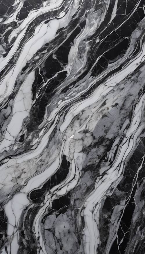 A luxurious black and silver marble counter-top with streaks of white. Tapeta [6cf656ac8da7440bbcfc]