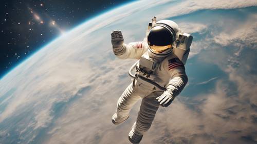 A spaceman floating free with the Earth in the background, carrying the empowering message 'Remember no one can make you feel inferior without your consent'.