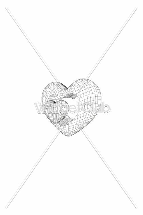 تصميم قلب ثلاثي الأبعاد بسيط