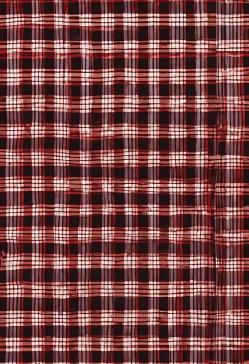 A retro style, pixelated red and black plaid design.