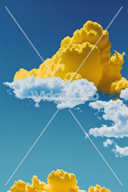 Mavi Gökyüzünde Parlak ve Kabarık Bulutlar