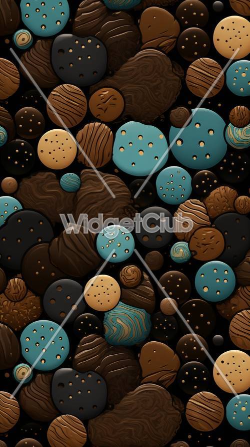 Chocolate and Blue Abstract Art Design