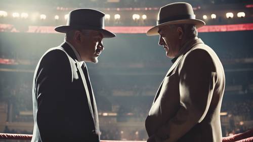 A nervous, undercover cop meeting a dangerous mafia boss at a prestigious boxing match.