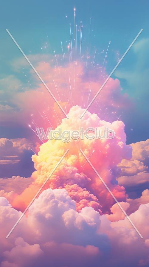 Dreamy Sky Exploding with Colors and Light Rays Background Tapet [05d52ae701754bc08a81]