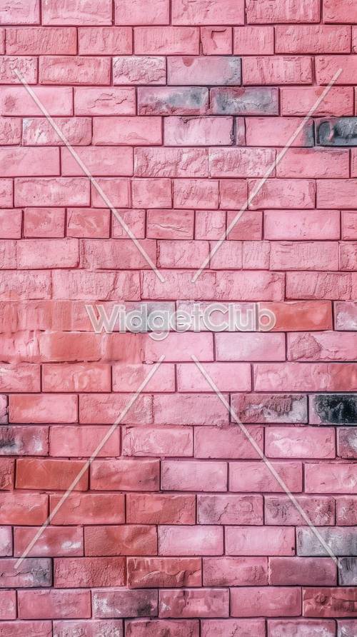 Pink Brick Pattern Background
