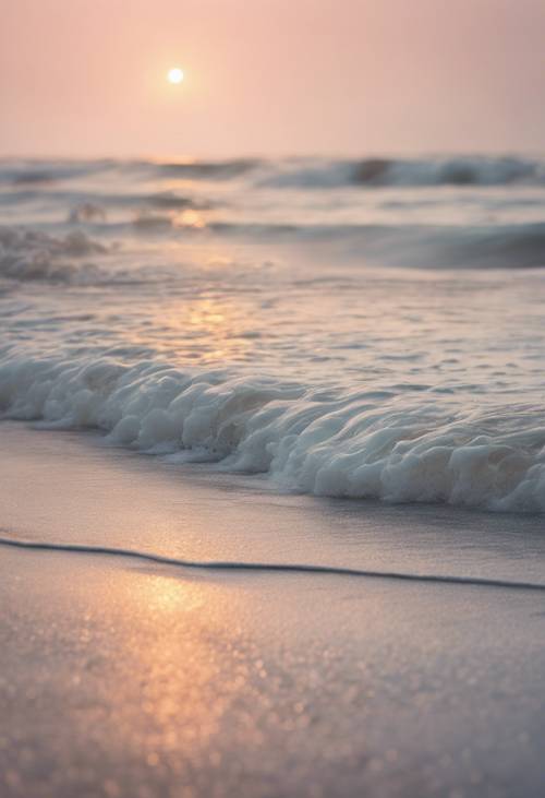 抽象粉彩艺术描绘了黎明时分海滩的微风气息。 墙纸 [b008a0bede8d468ab6fd]