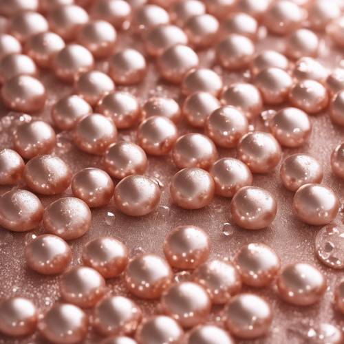 Un lussuoso motivo di punti scintillanti color oro rosa sparsi artisticamente su una superficie liscia color perla.
