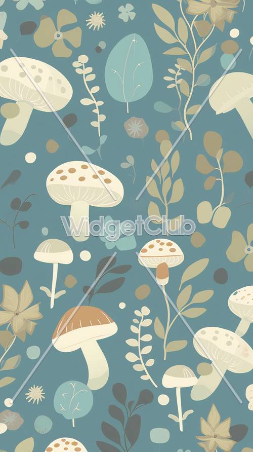 Playful Mushroom and Nature Pattern