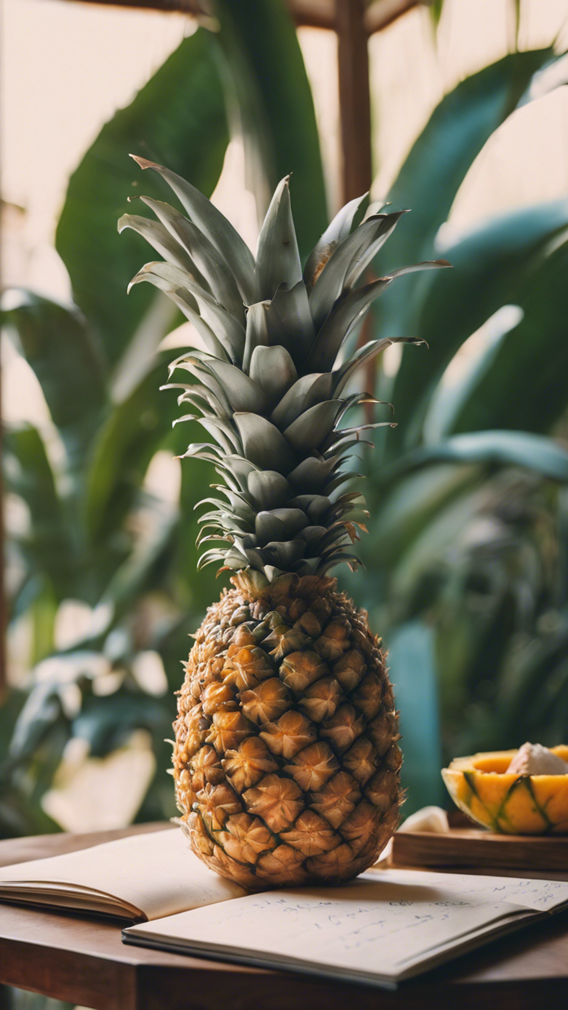 A pineapple writing a love letter to mango. Kertas dinding[5c766a7f73424ecca75d]