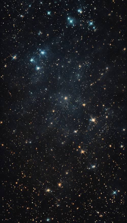 Một hình ảnh trừu tượng về bầu trời đêm đầy sao, đen tuyền với những ánh đèn lấp lánh.