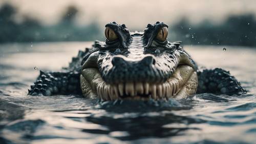Un cliché époustouflant d&#39;un crocodile affrontant une pieuvre monstrueuse dans les profondeurs de l&#39;inconnu !