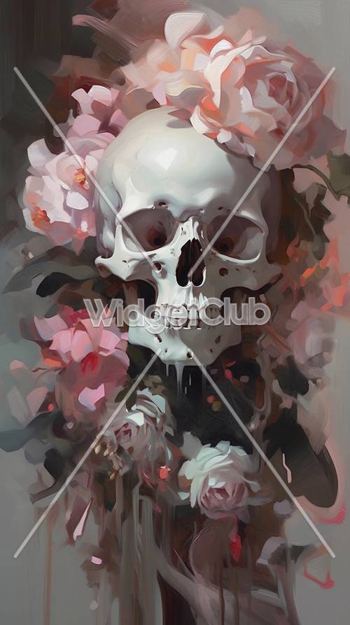 Skull and Blossoms Art