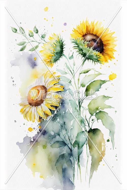 Helle und farbenfrohe Sonnenblumenkunst