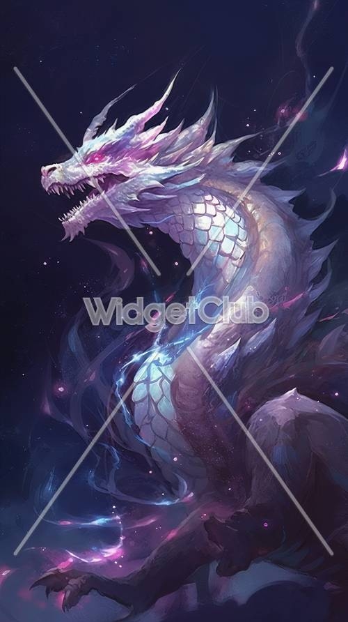 Mystical Blue Dragon in Space壁紙[640d52914ab1492eb732]