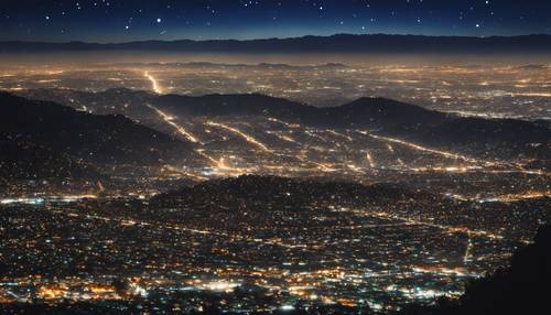 Los Angeles under a blanket of stars as viewed from Angeles National Forest. Tapeta na zeď [d8762b71c1344b29ba8f]