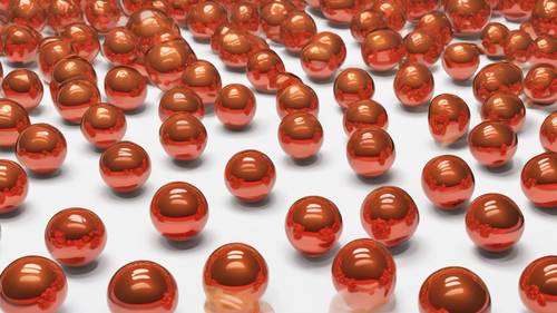 Un patrón transparente donde esferas rojas y naranjas flotan a través de un ambiente abstracto vibrante.