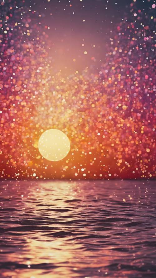 Красочное абстрактное изображение восхода солнца на рассвете.