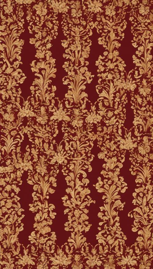 18th-century-style red and gold damask wallpaper. Tapet [4a5aa3c1be0f41069350]