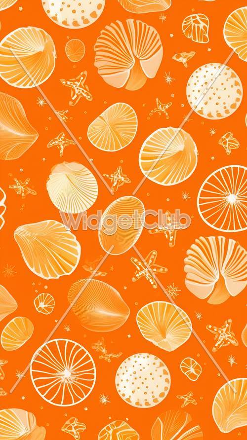 Orange Seashell Pattern for Kids
