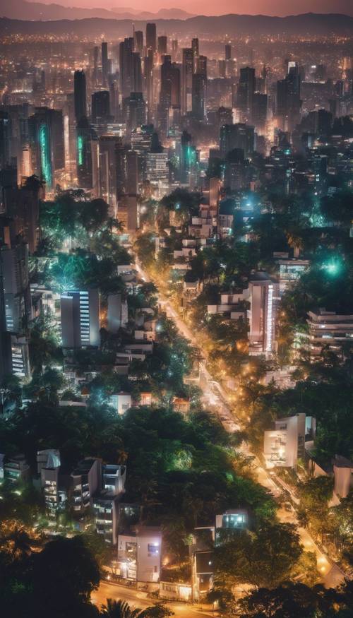 現代のジャングル都市の壮大な夜景