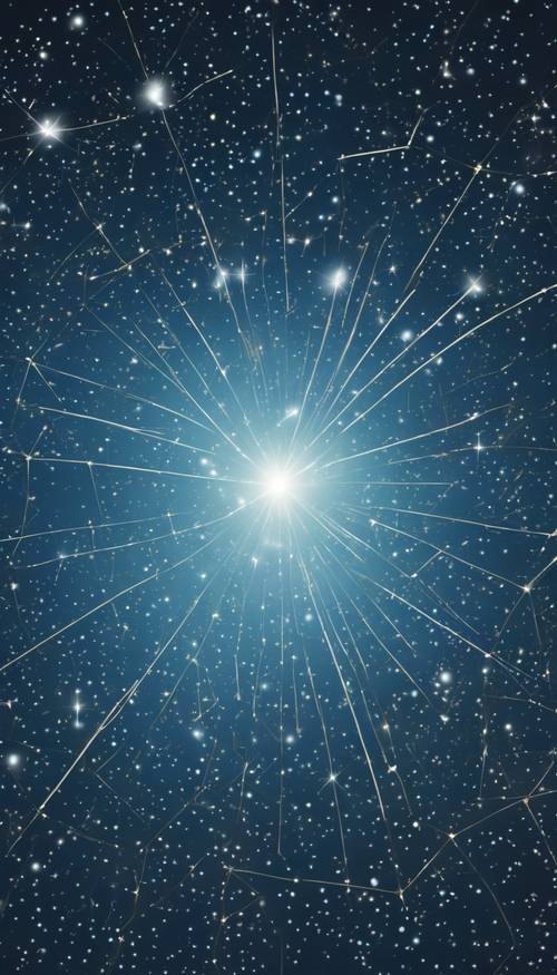 Une constellation d&#39;étoiles dominée par une grande étoile bleu clair.
