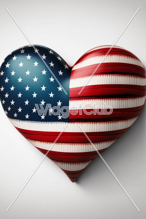 Diseño de corazón de bandera americana
