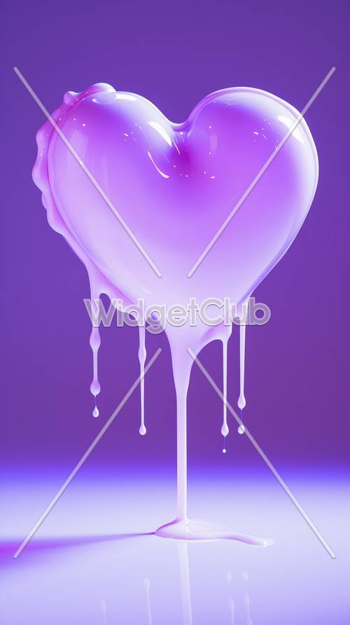 Conception de coeur dégoulinant violet