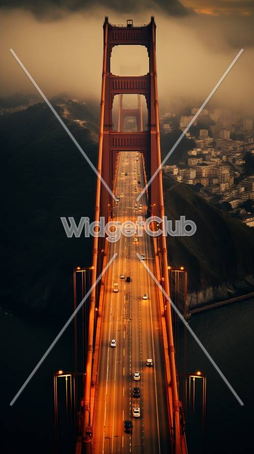 Most Golden Gate o zachodzie słońca