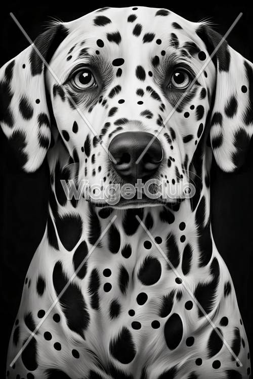 Portrait en gros plan de chien dalmatien