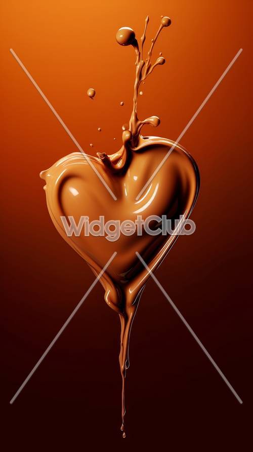 Desenho de coração de chocolate