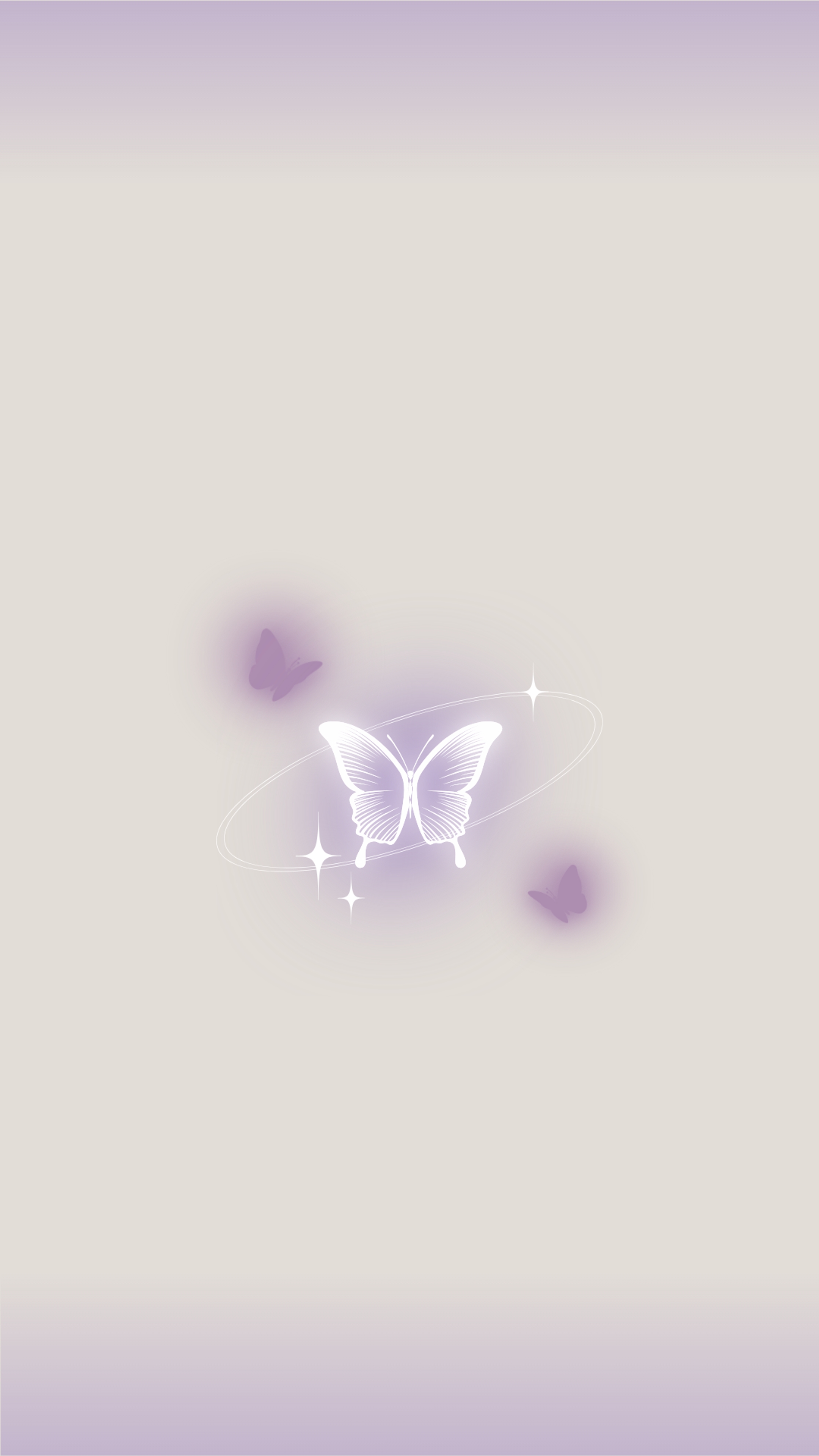 Shimmering Purple Butterflies on Soft Beige Background Kertas dinding[c2a86703d1a24467afd0]