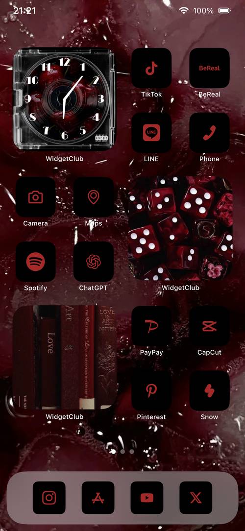黒×赤 Home Screen ideas[OM3cTSzVPrvHVFAcF7PP]