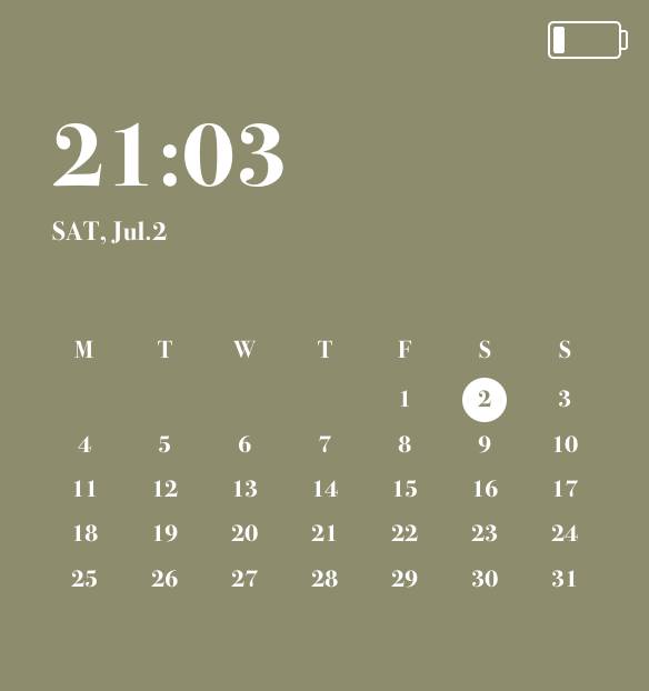 Time , Date and battery Calendrier Idées de widgets[IVxKUejmsefrp41BegGn]