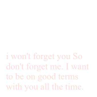 i won't forget you So don't forget me. I want to be on good terms with you all the time. مذكرة أفكار القطعة[Ez2KlpKHDKdVIrWxMVHx]