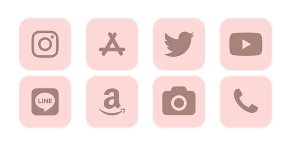 パステルピンクのアイコン App Icon Pack[9RFK290Q1Tz2s4AG6Sau]