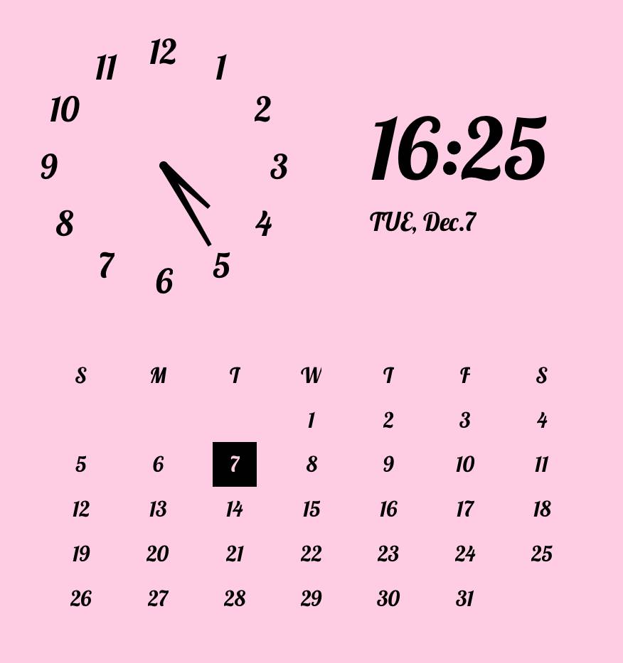 Pink and Black Reloj Ideas de widgets[hkePIW1pXEzWkSMCAZRr]