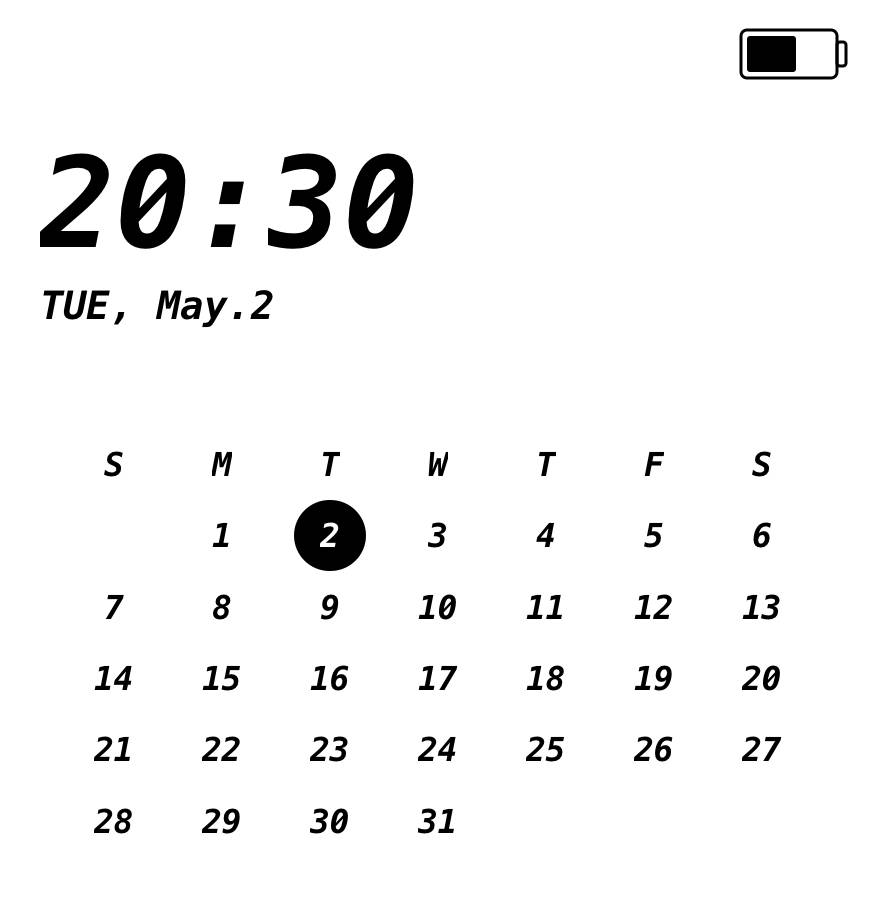 Calendrier Idées de widgets[xeZFFyTrMTmEHtSJrPya]