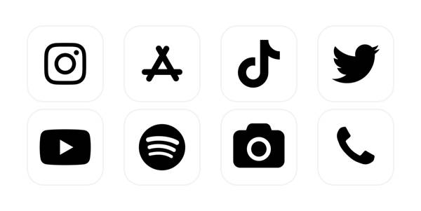 White & Black Icon Pack Paquete de iconos de aplicaciones[pwMlSgoAfkJssXgZX7yw]