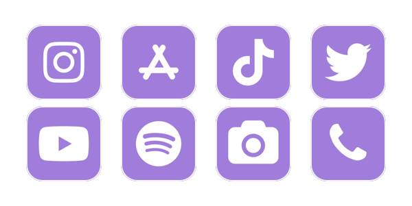 Purple & White Aesthetic Icon Pack ชุดไอคอนแอป[dJCUNgFhslpujOj5gNPi]
