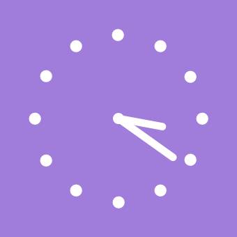 Purple & White Clock Widget Small Hodiny Nápady na widgety[chtqW4dPZN5vuNNGh5Gg]
