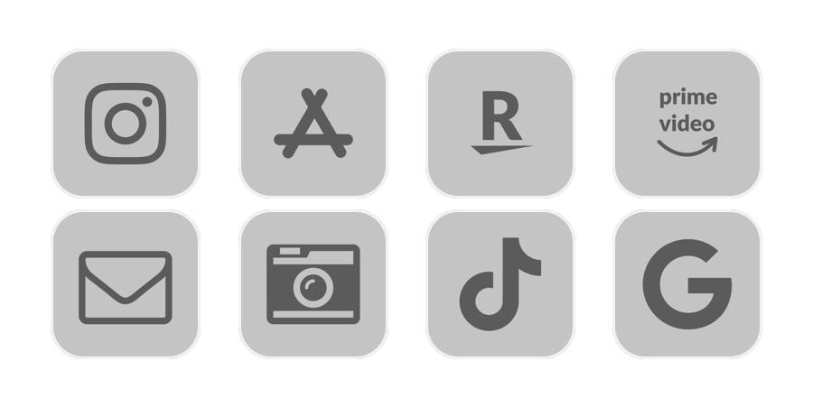 グレー Paquete de iconos de aplicaciones[91JgpyEHKz84CvF64WS2]