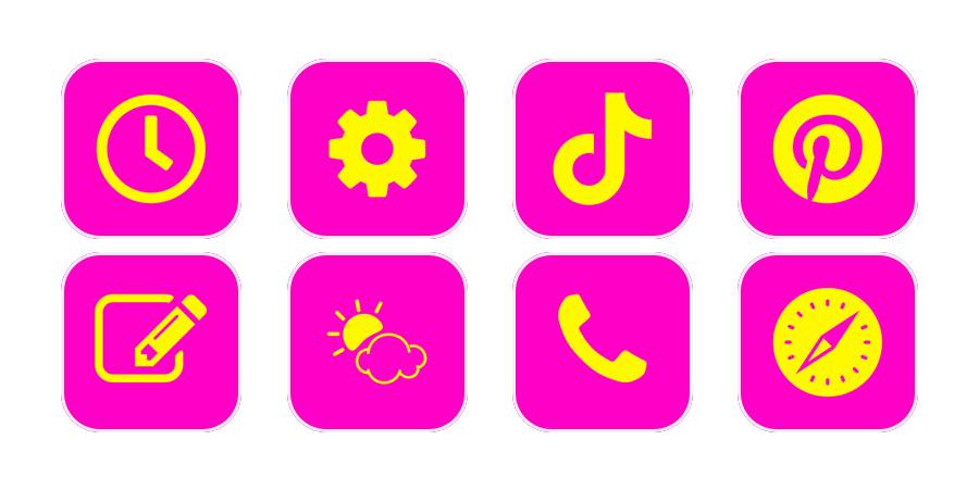 Pink&Yellow Paket Ikon Aplikasi[D8cKK0iIFP5tbQUE2Mya]