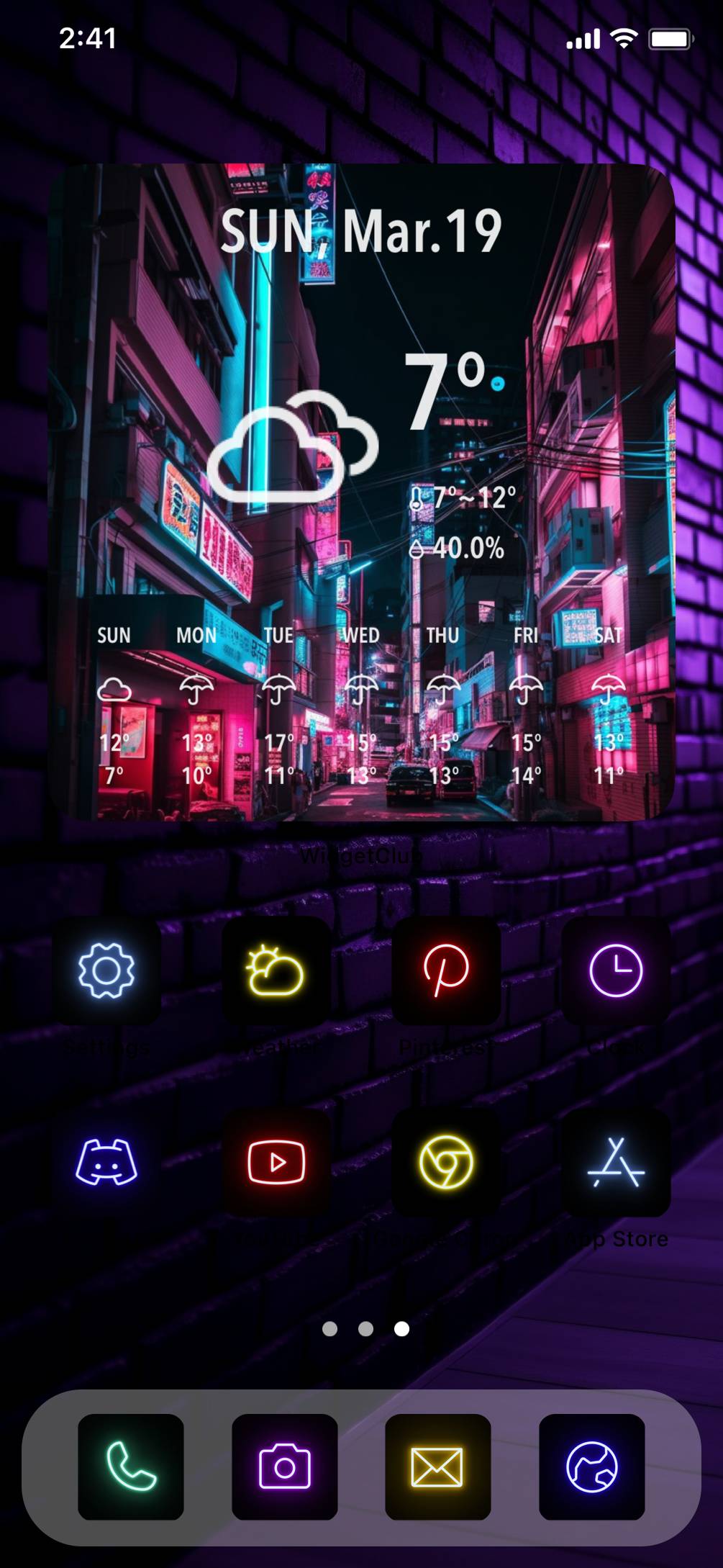Neon cool home screen theme ホーム画面カスタマイズ[66HZd9zvvw6sQxepySY9]