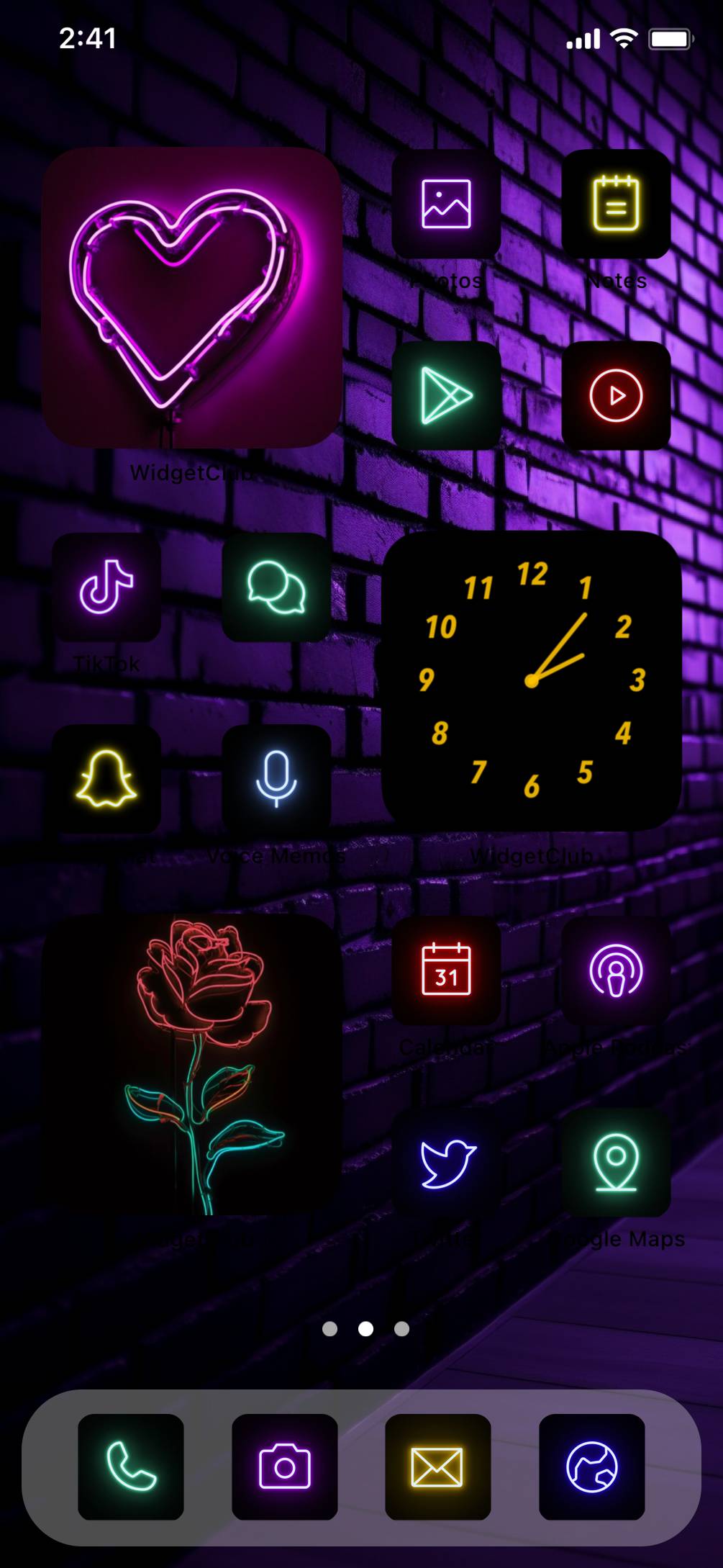 Neon cool home screen theme ホーム画面カスタマイズ[66HZd9zvvw6sQxepySY9]