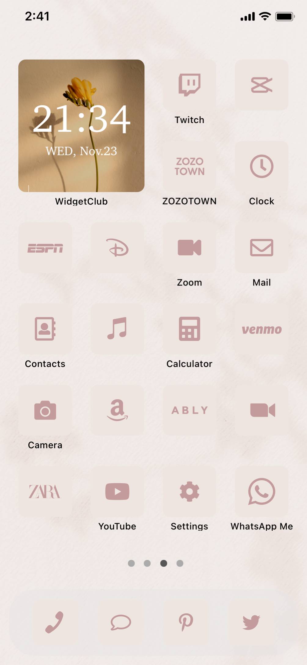 Pinkbeige aesthetic home screen theme🥀Idee per la schermata iniziale[JmioxJ3gzP4TZ0mLzmTi]