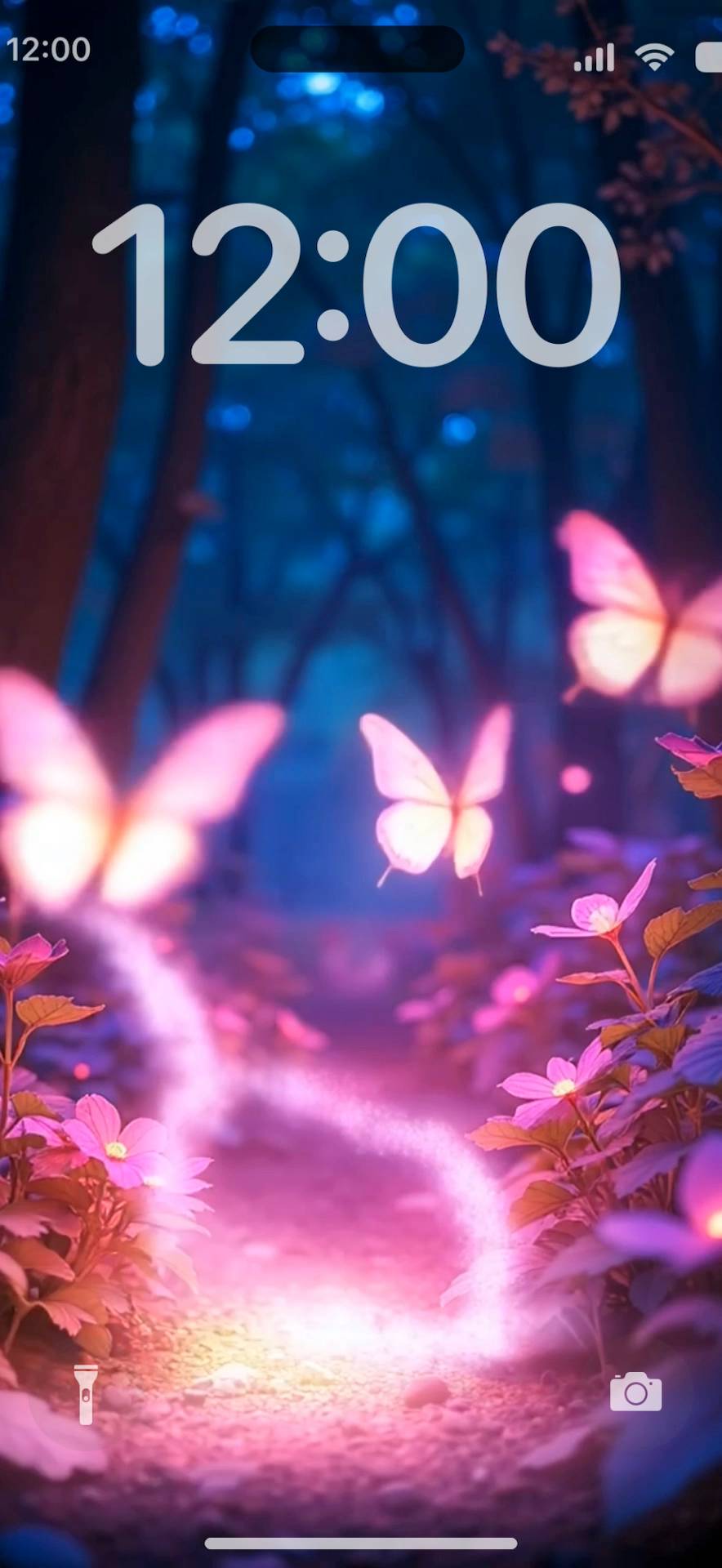 Neon pink butterfly Elävä taustakuva[CEuJ8mn0UZbH3gi8h1cO]