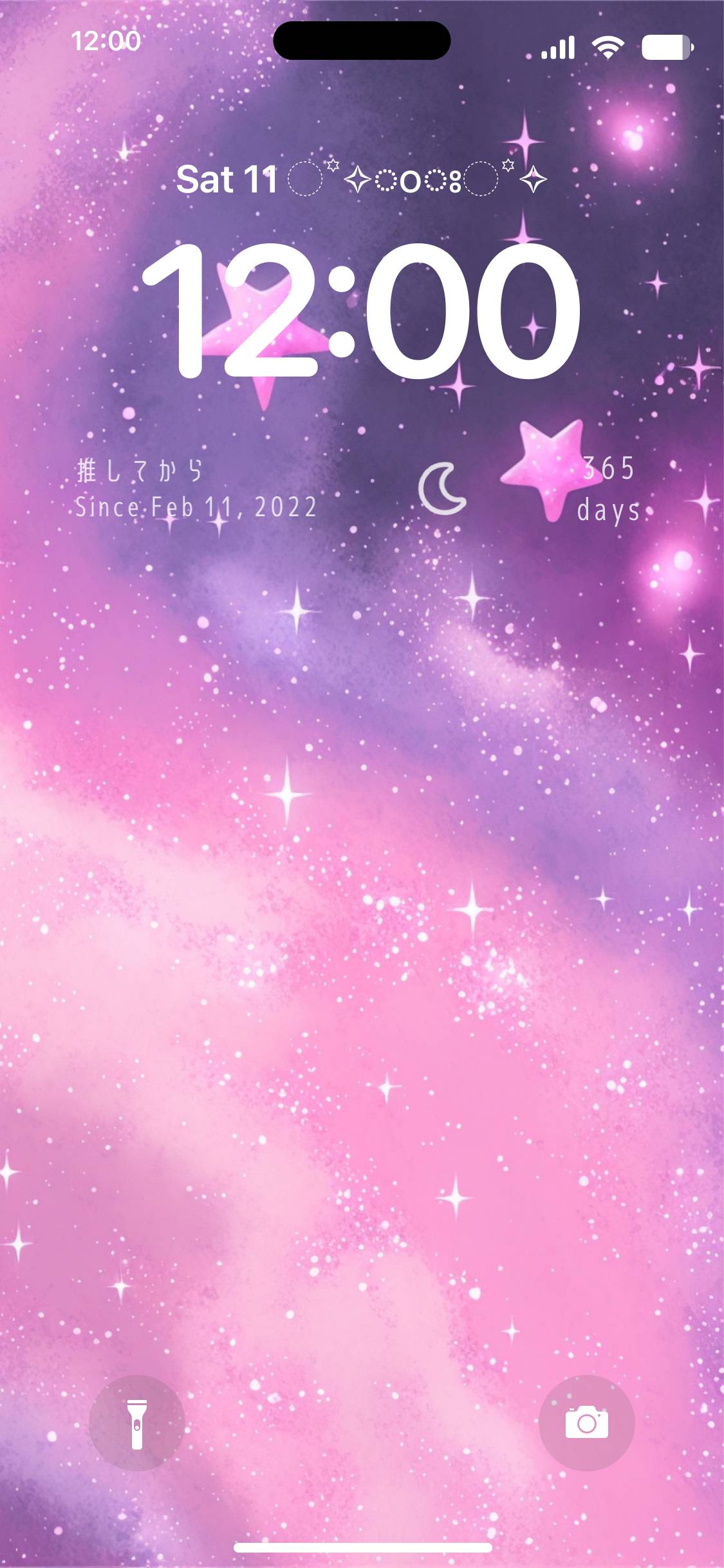 Twinkle stars in purple spaceロック画面
