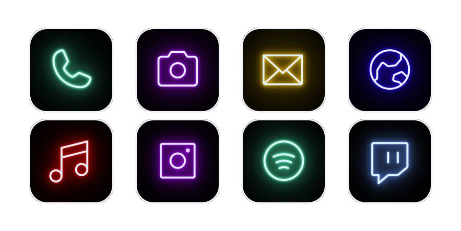 Neon app icon packアプリアイコン[dA4ewOa8rddYtZ1NvKoL]